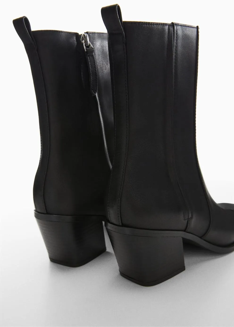 Cuir | Femme MANGO Bottines Cuir à Talon Noir