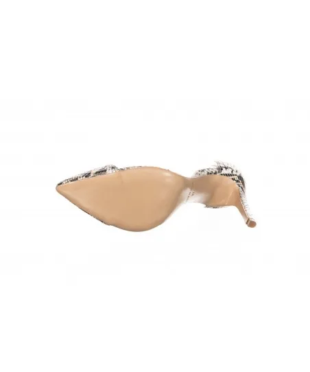 Escarpin cuir pyhton beige plexi, transparence& élégance OSMOSE Paris.