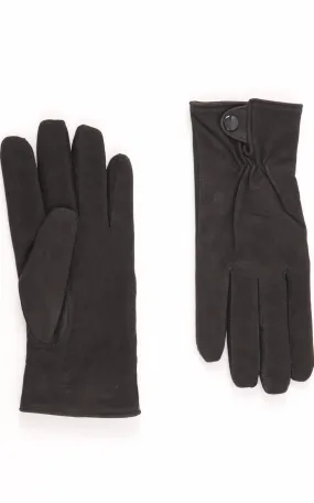 Gants Agneau Touché Nubuck Noir Georges Morand - La Canadienne - Accessoires Cuir Noir