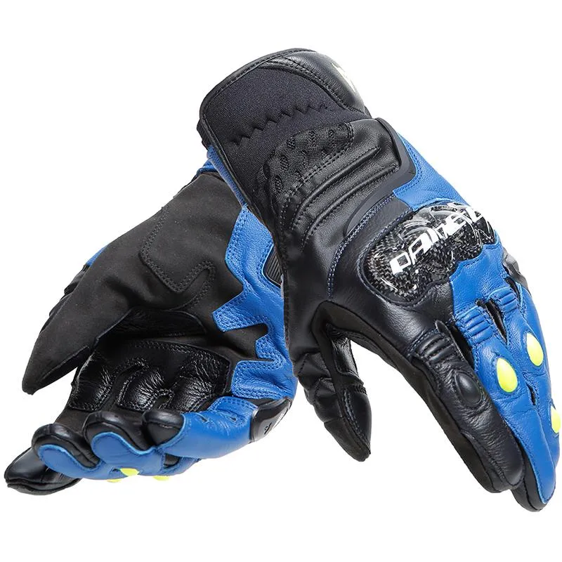 Gants CARBON 4 Short DAINESE noir bleu - MAXXESS.FR, Gants moto mi-saison