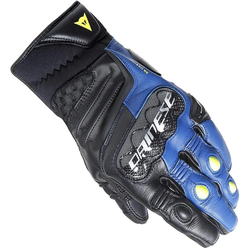 Gants CARBON 4 Short DAINESE noir bleu - MAXXESS.FR, Gants moto mi-saison