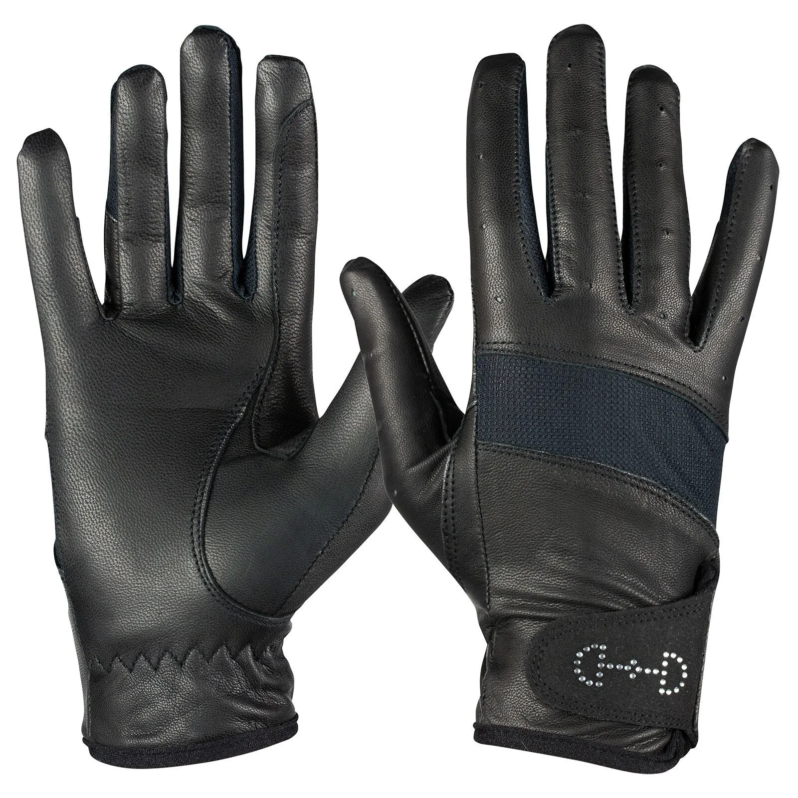 Gants cuir et mesh femme Horze - Confort et élégance avec un mors scintillant