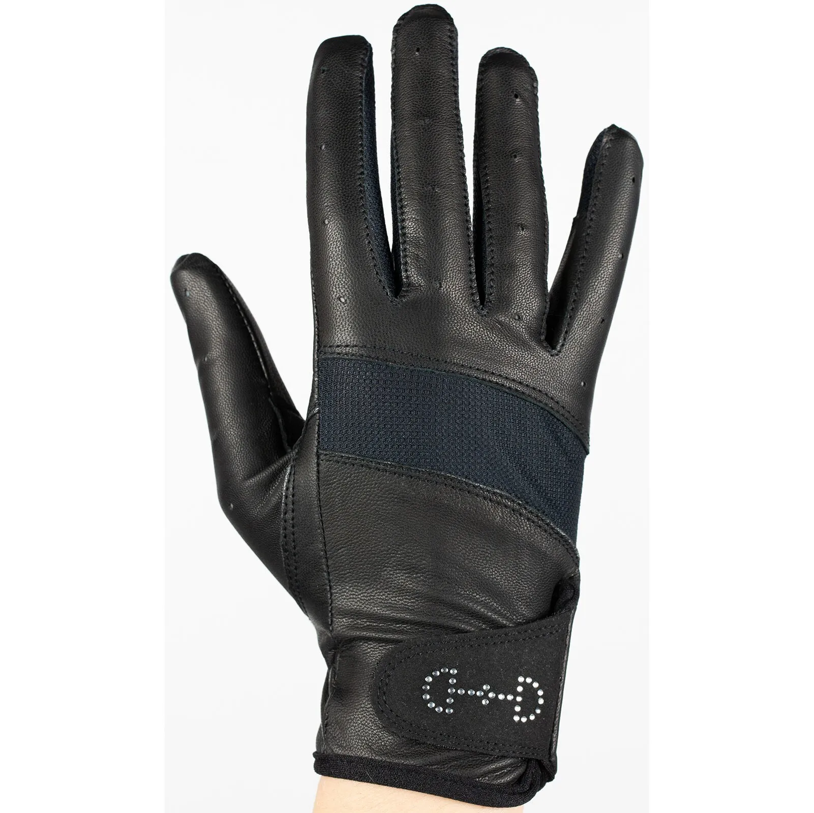 Gants cuir et mesh femme Horze - Confort et élégance avec un mors scintillant