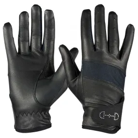 Gants cuir et mesh femme Horze - Confort et élégance avec un mors scintillant