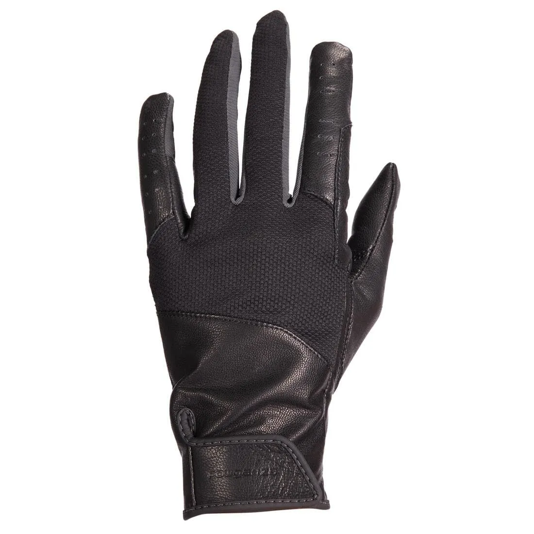 Gants d'équitation en cuir respirant Femme - 960 noir