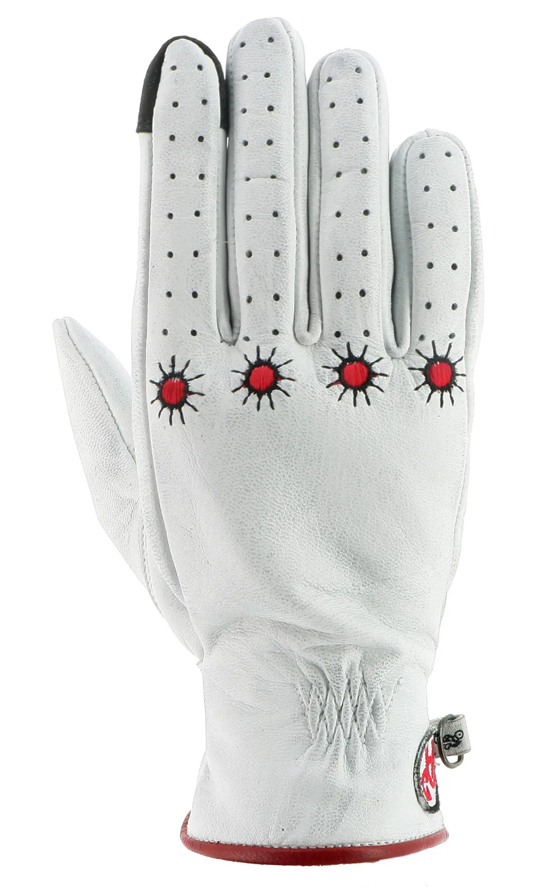 Gants femme Helstons Shine été cuir blanc, gant moto