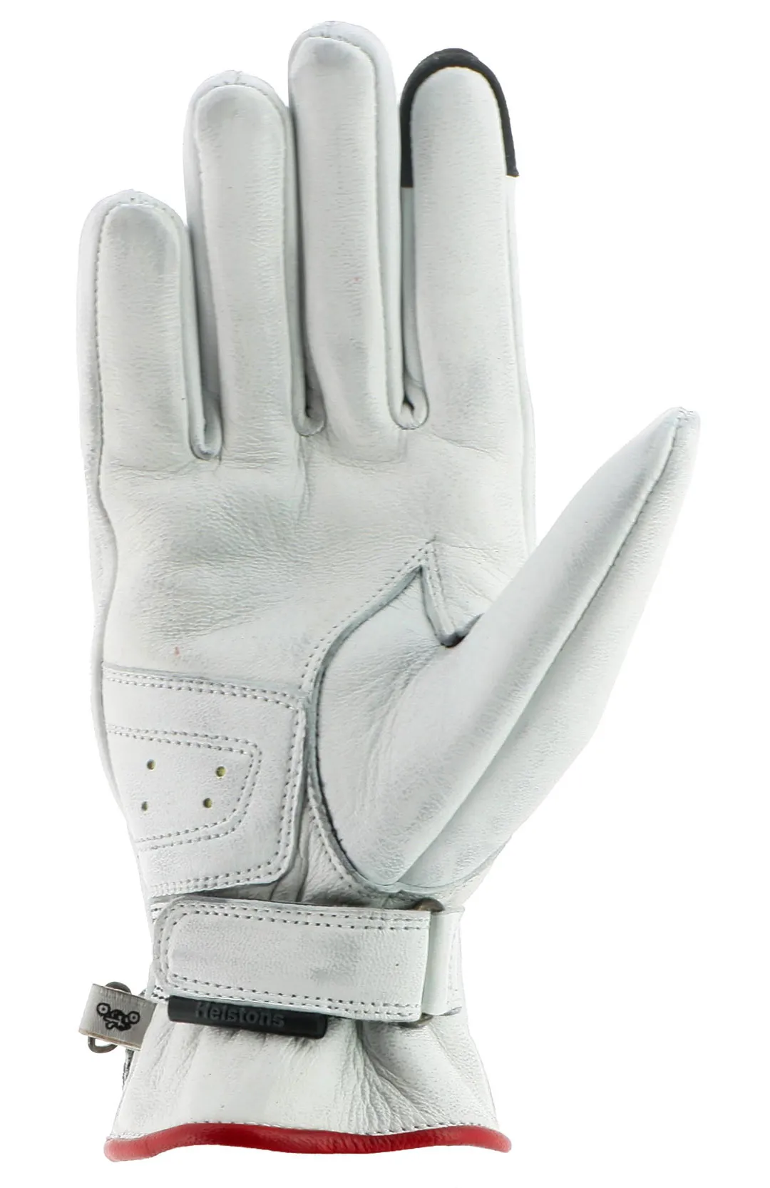 Gants femme Helstons Shine été cuir blanc, gant moto