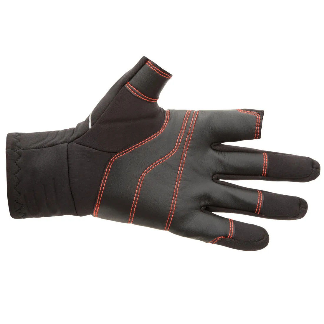 Gants néoprène 1mm voile adulte sailing 900 noir avec 2 doigts coupés noir