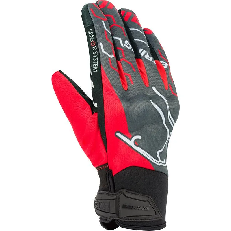 Gants WALSHE BERING Noir/Gris/Rouge - MAXXESS.FR, Gants moto été