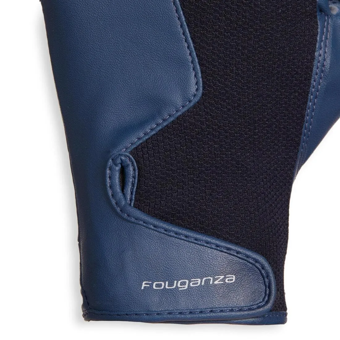 Gants équitation homme 560 marine et bleu