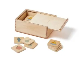 Jeu de mémoire en bois beige - 