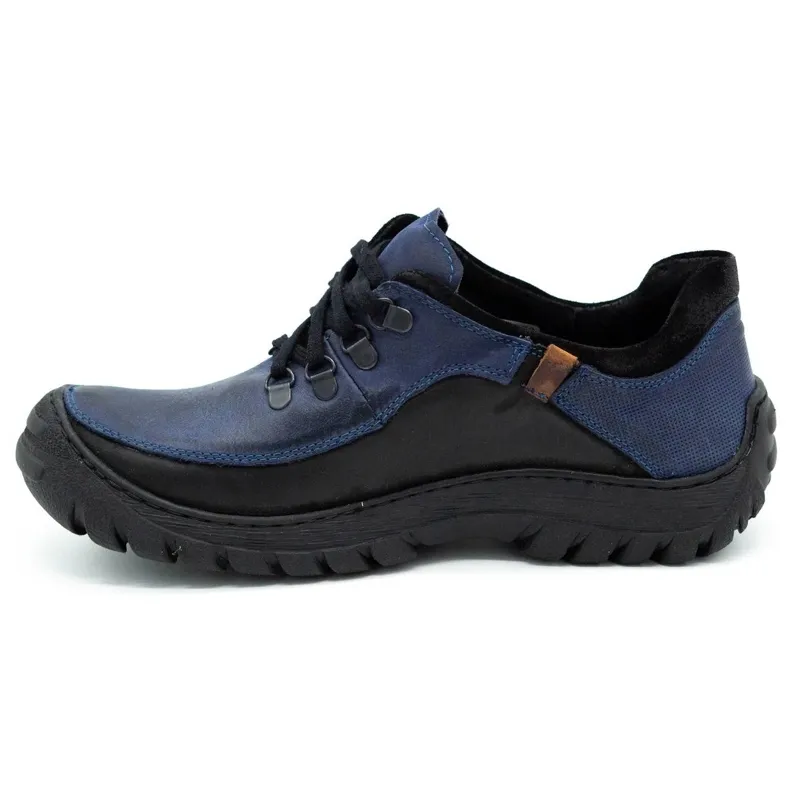 KOMODO Chaussures trekking homme cuir 917K bleu marine