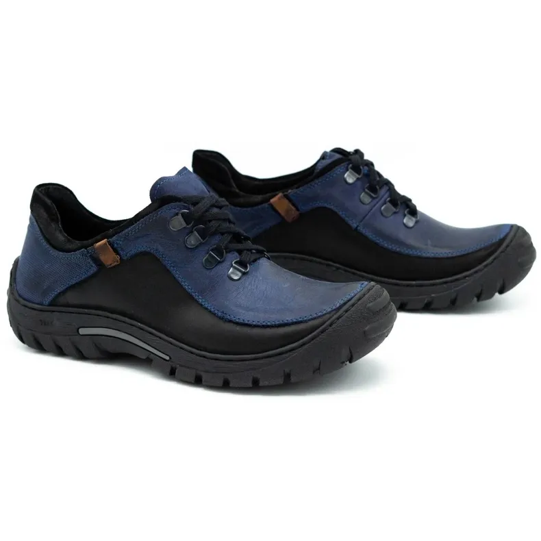 KOMODO Chaussures trekking homme cuir 917K bleu marine