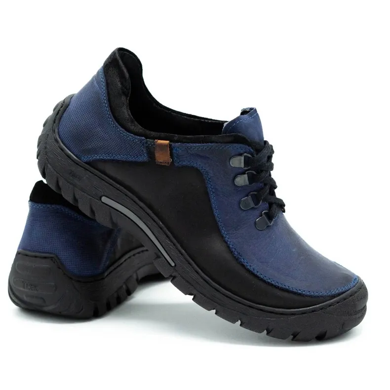 KOMODO Chaussures trekking homme cuir 917K bleu marine