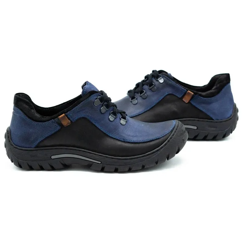 KOMODO Chaussures trekking homme cuir 917K bleu marine