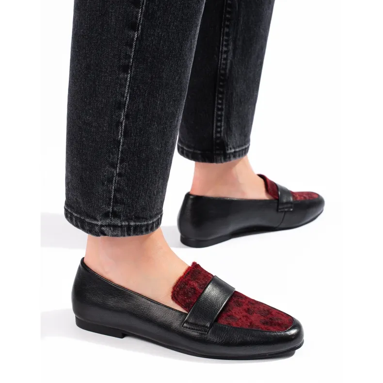 La.Fi Bottines noires et bordeaux avec fourrure le noir rouge