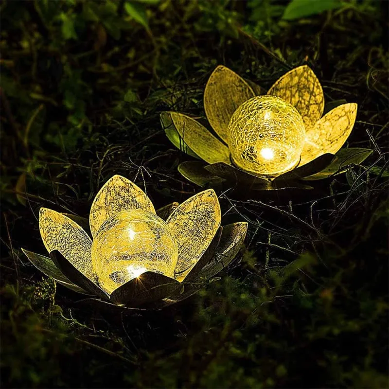 Lampe d'extérieur fleur de lotus solaire