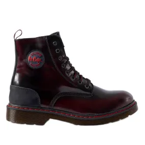 Lee Cooper Bottes isolées bordeaux, cuir naturel LCJP-20-01-013 rouge