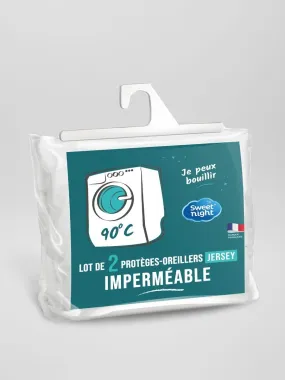 Lot de 2 protèges oreillers imperméables - Blanc