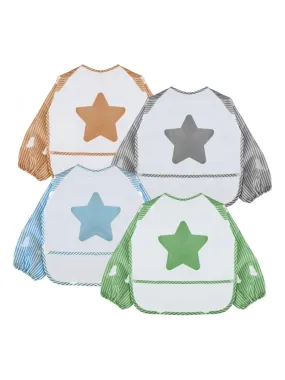 Lot de 8 bavoirs pour bébé imperméables - Manches longues - Monsieur Bébé - Multicolore