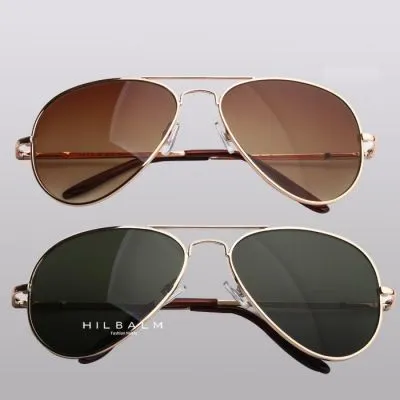 Lunettes de soleil style Aviator pour homme et femme – monture or