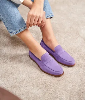 Mocassin en daim pour femme: La Femme Insolente Daim Lavande