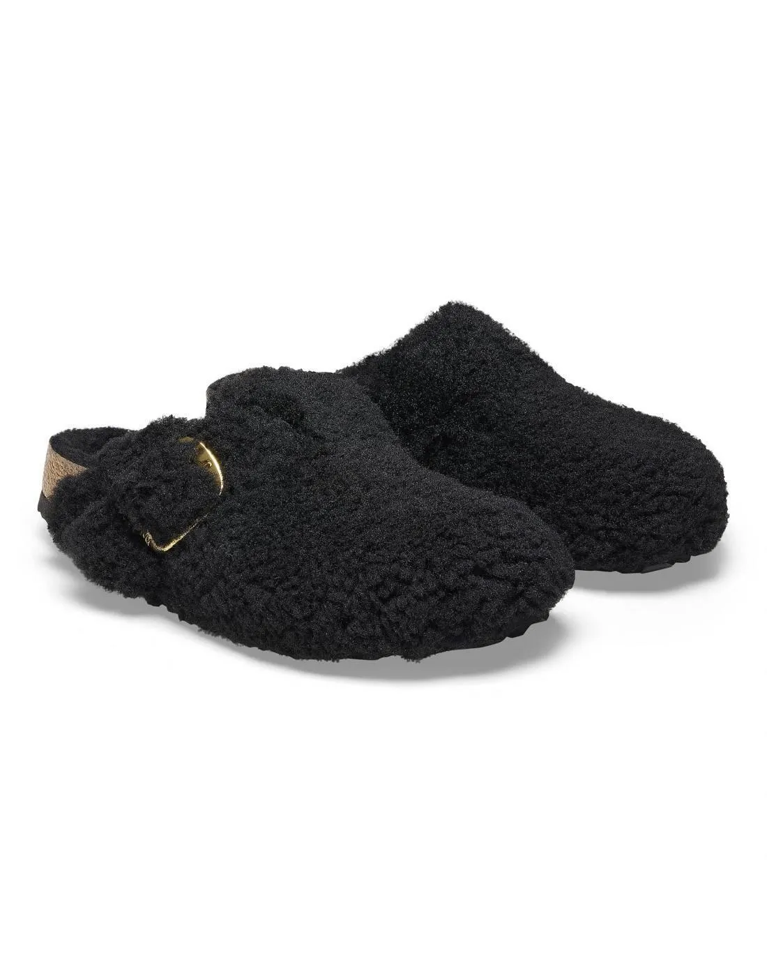 MULES BOSTON BIG BUCKLE TEDDY BLACK GOLD - Birkenstock | Chez Maman Rouen