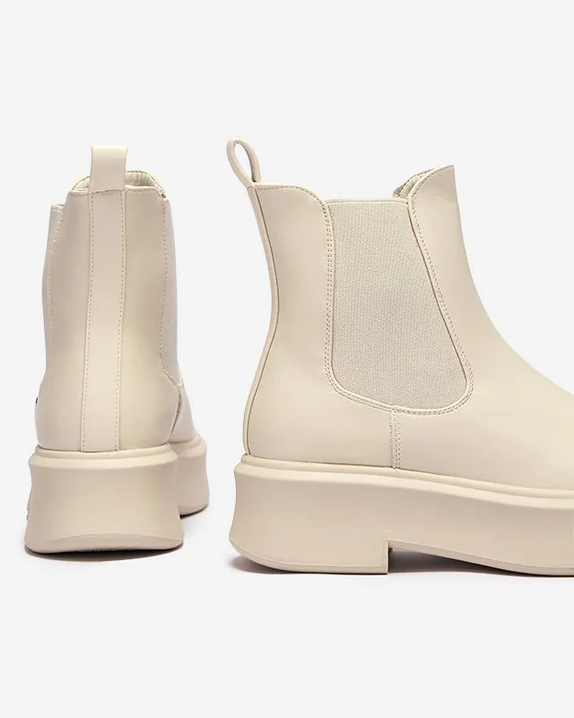 OUTLET Bottes à plateforme pour femmes de couleur crème Emallo - Chaussures