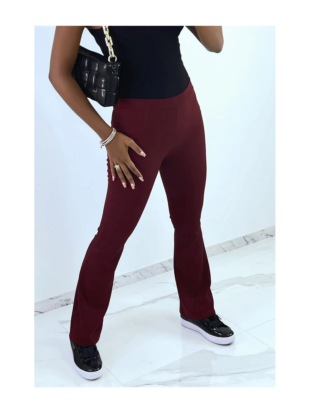 Pantalon patte deph bordeaux très tendance