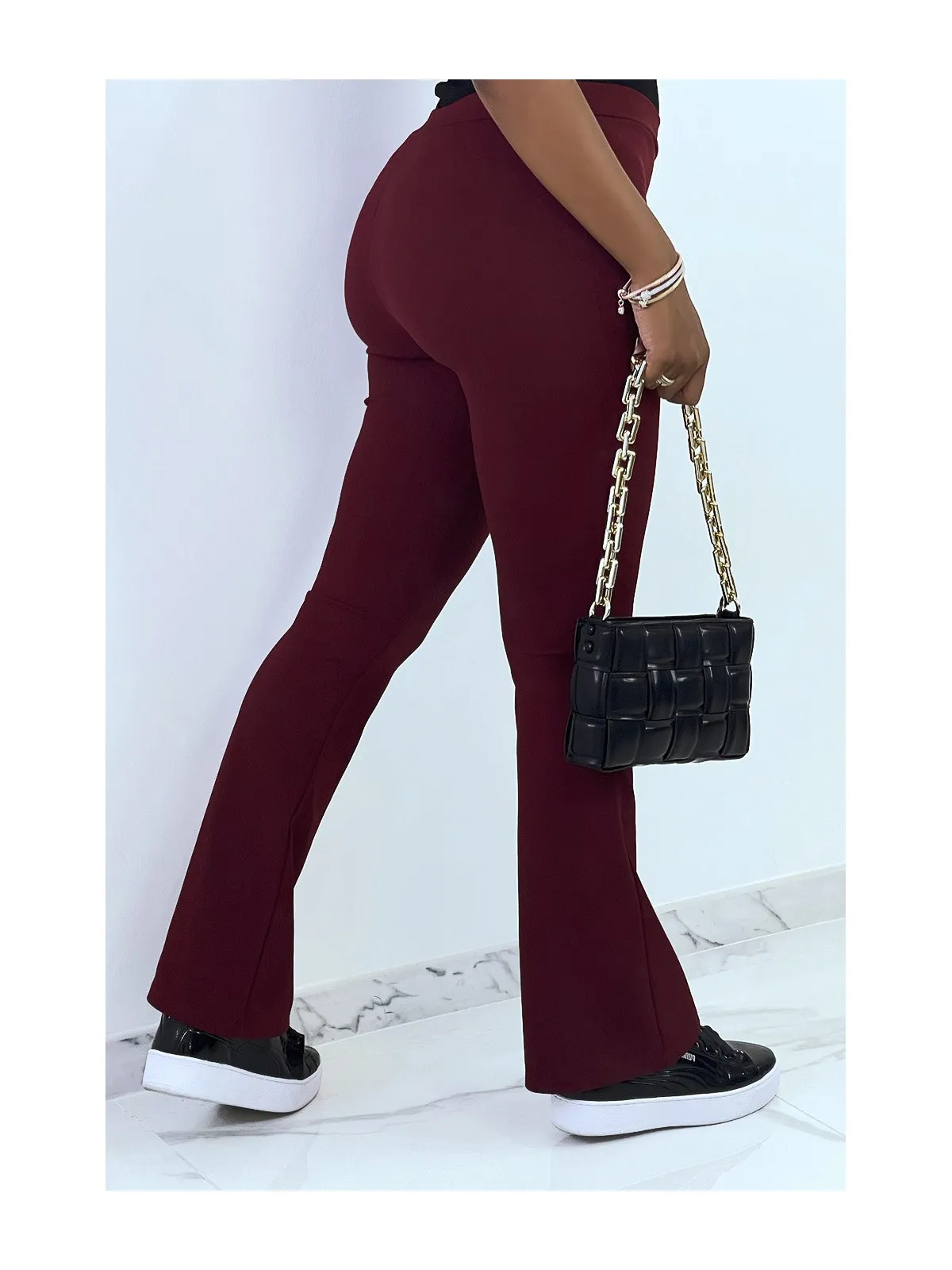 Pantalon patte deph bordeaux très tendance