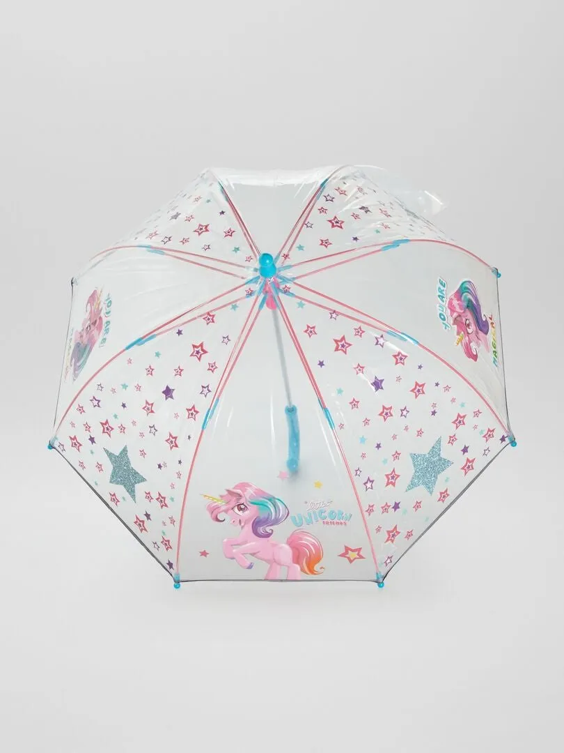 Parapluie transparent 'Licorne' - Beige