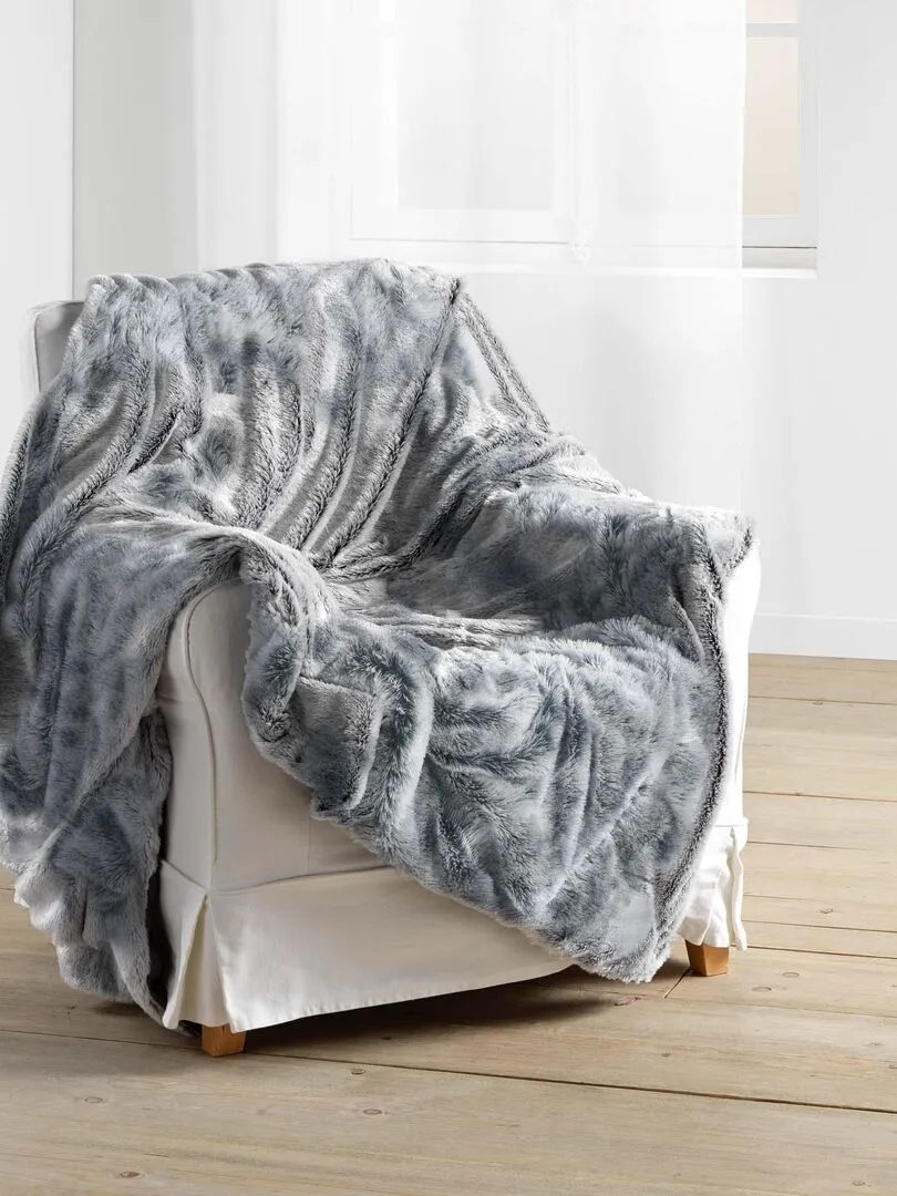 Plaid imitation Fourrure Collection Antartic - Gris