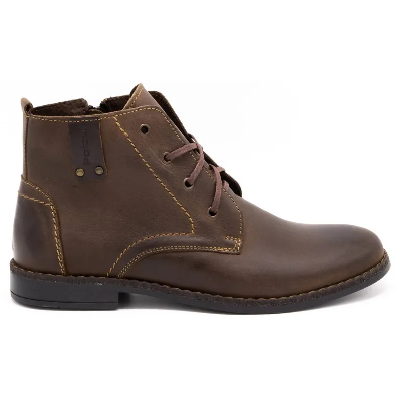 Polbut Chaussures d'hiver pour hommes C20F marron foncé brun