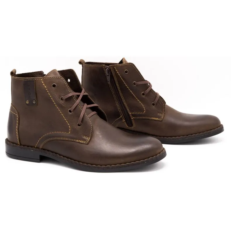 Polbut Chaussures d'hiver pour hommes C20F marron foncé brun