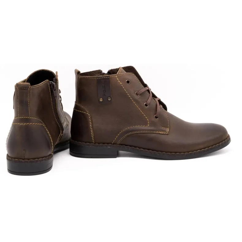 Polbut Chaussures d'hiver pour hommes C20F marron foncé brun