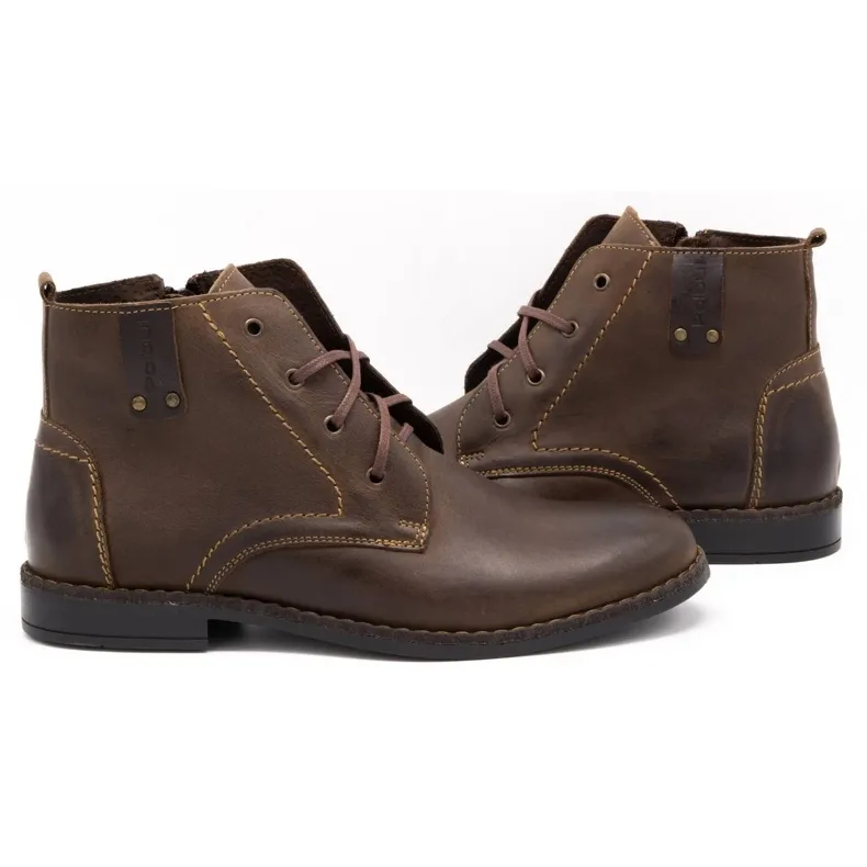 Polbut Chaussures d'hiver pour hommes C20F marron foncé brun