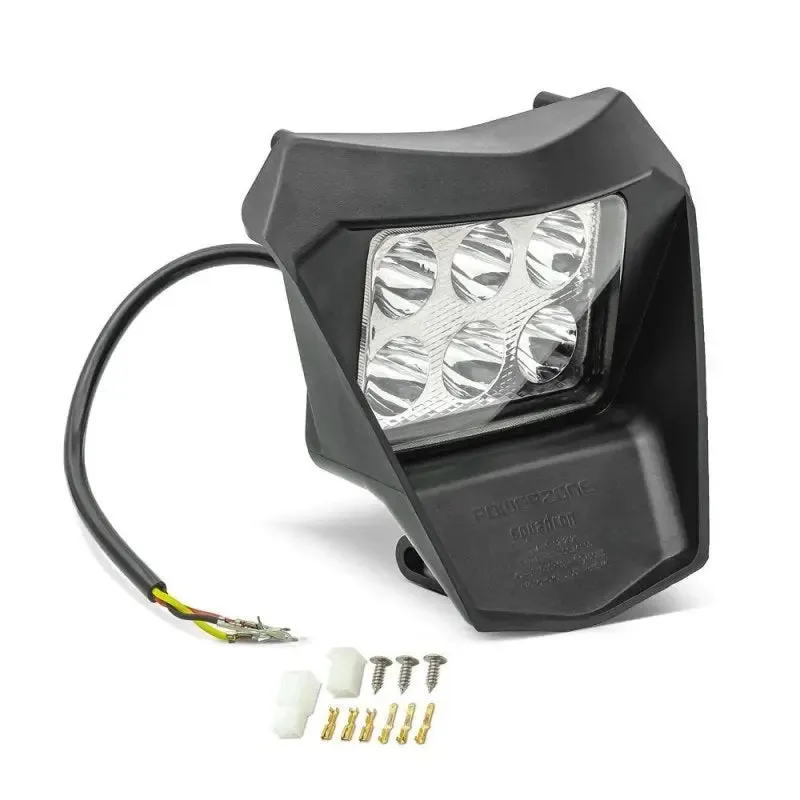 Projecteur LED moto + plaque pour Enduro XDure BK2 carenage Universel wit