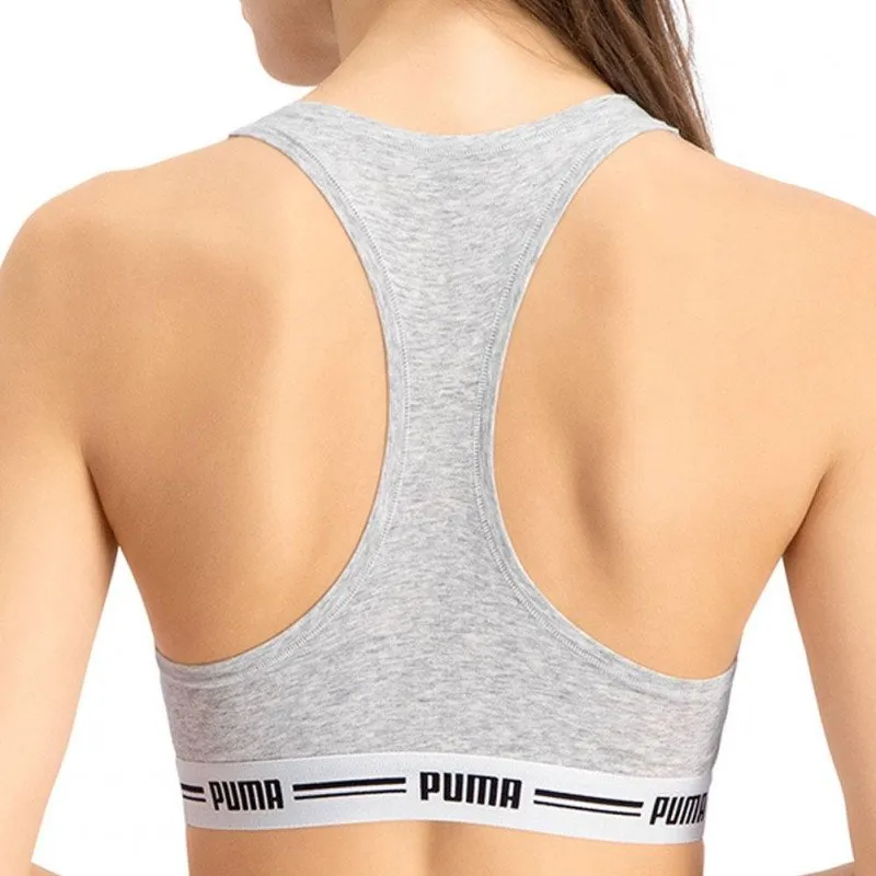 PUMA Brassière Femme Coton ICONICN Souris chiné