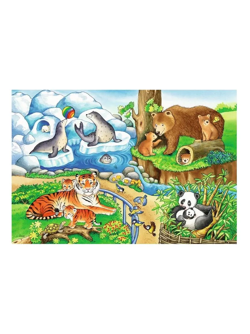 Puzzle 2x12 pieces les animaux du zoo - N/A