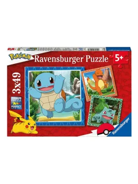 Puzzles 3x49 p - salameche, bulbizarre et carapuce / pokémon - N/A