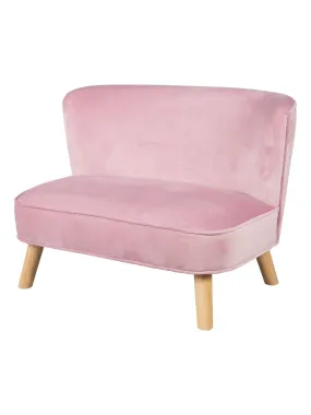 ROBA Canapé Enfant en Velours "Lil Sofa" Scandinave - 2 Places - Feuteuil Rétro Confortable - Rose - Rose