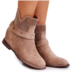 S.Barski Bottes Printemps Femme Ajourées Beige Royale