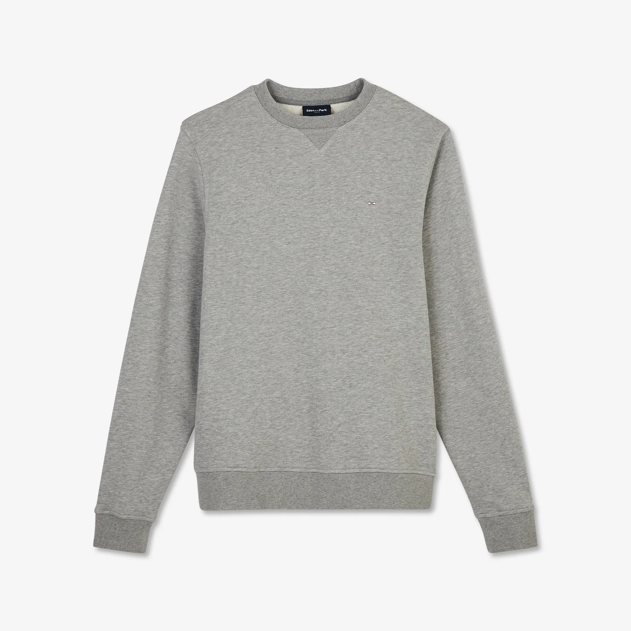 Sweat col rond uni gris