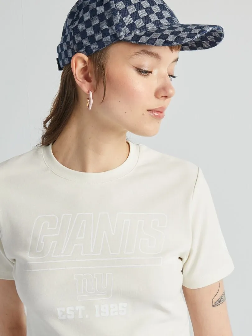 Tee-shirt crop top 'NFL' - Blanc