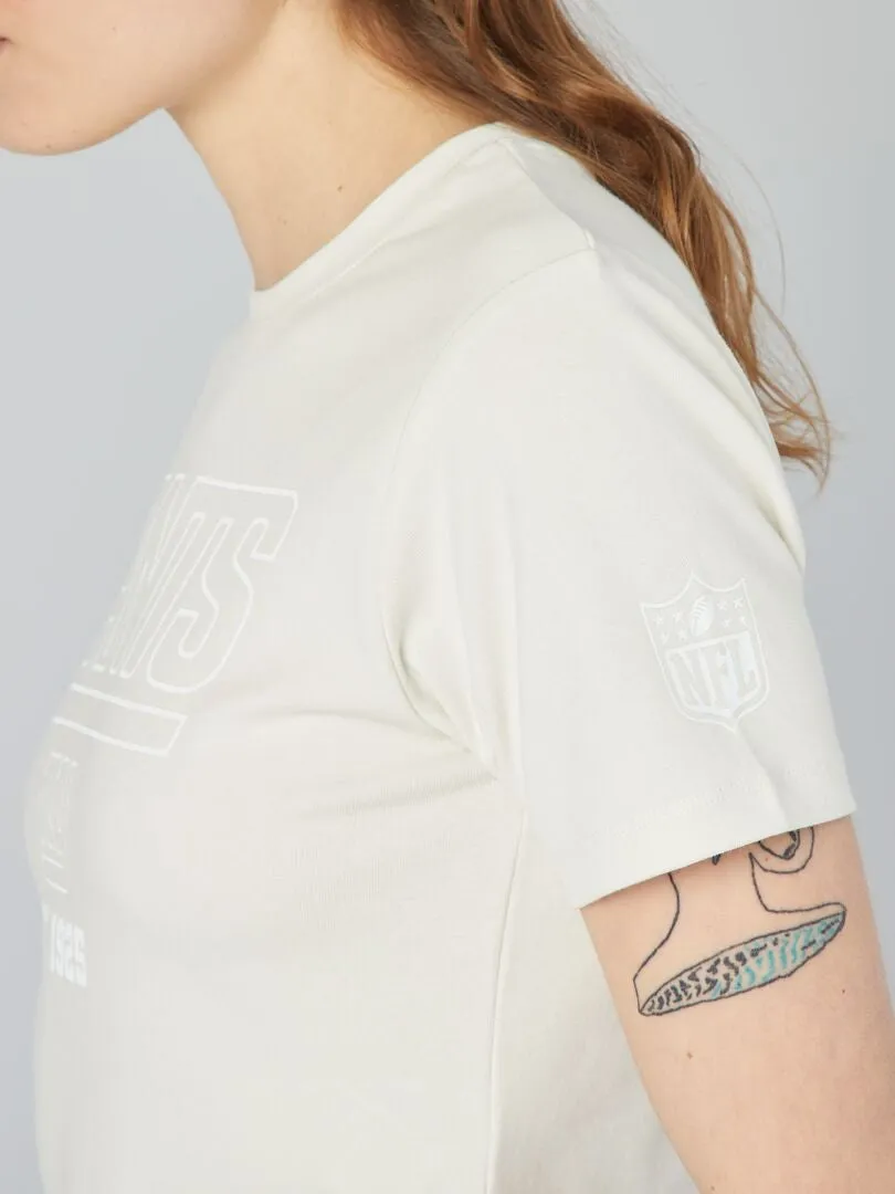 Tee-shirt crop top 'NFL' - Blanc